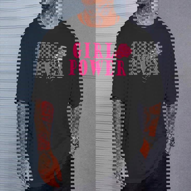 Girl Power Jolie Rose Féminine Égalité Féminine T-Shirt Cadeaux pour lui