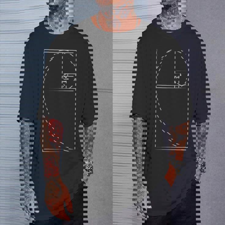 Golden Cut 1618 フィボナッチスパイラル Tシャツ 彼への贈り物