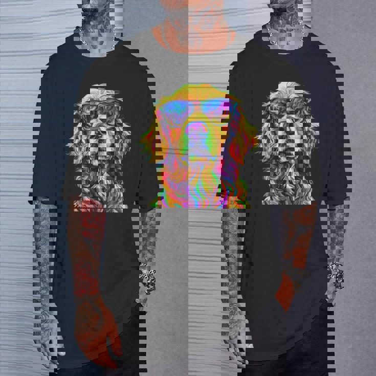 Golden Retriever Lovers カラフル 面白い ゴールデンレトリバー Tシャツ 彼への贈り物