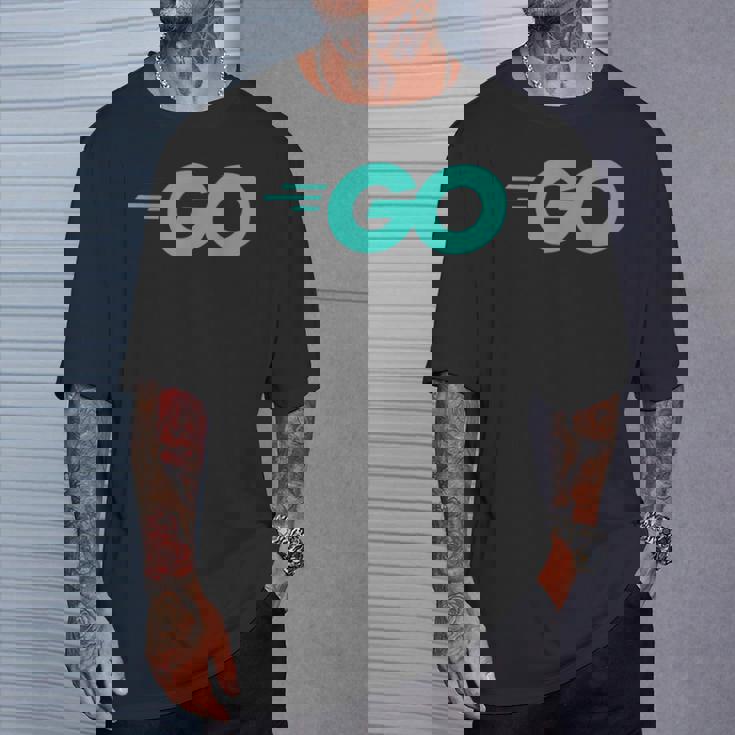 Goロゴ付きのgoプログラミング言語golang開発者 Tシャツ 彼への贈り物