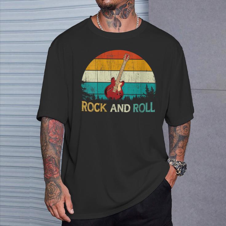 Guitar Musicintage Retrotyle Guitarist Rock And Roll T-Shirt Cadeaux pour lui