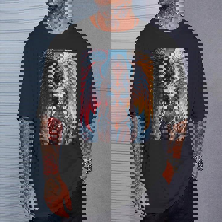 Hot Girl On 男性用 ハーフエンジェル&ハーフデーモンガール Tシャツ 彼への贈り物