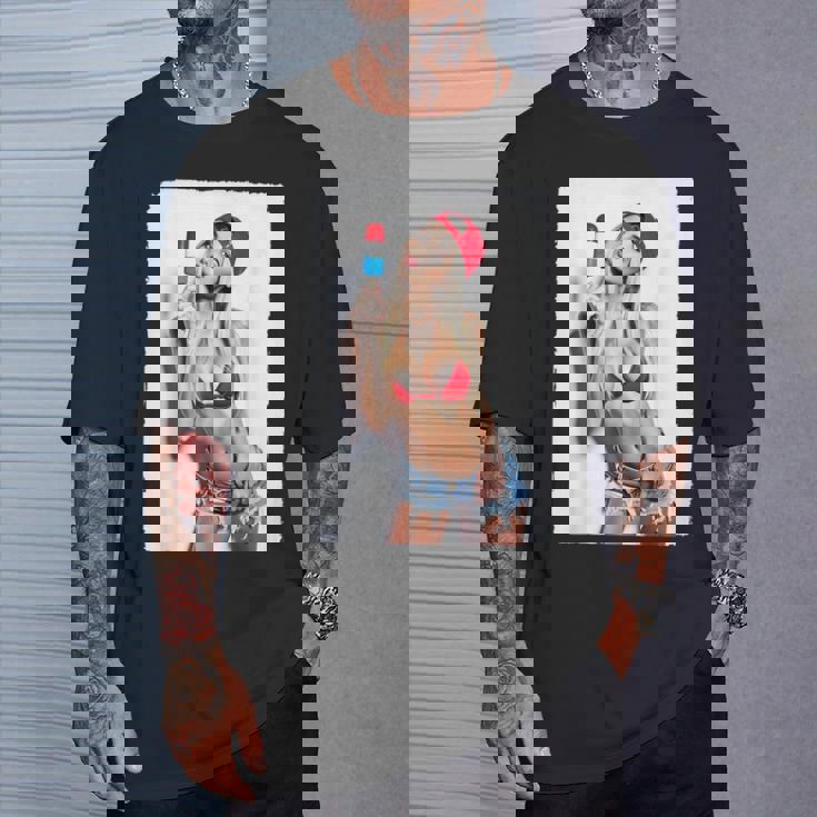 Hot Girl On 男性用 セクシー アイス ポップ ピンナップ 3 グランジ Tシャツ 彼への贈り物