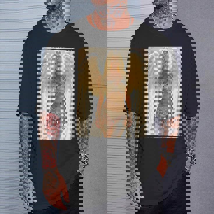 Hot Girl On 男性用 セクシー ブロンド エンジェル ガール ピンナップ Tシャツ 彼への贈り物