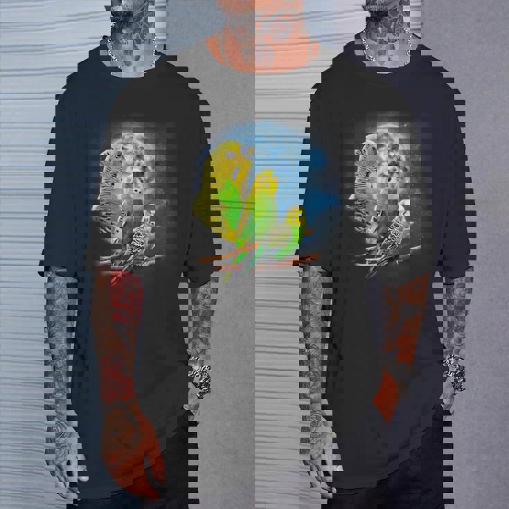 Howling At The Moon シャツ インコシャツ インコ セキセイインコ Tシャツ 彼への贈り物