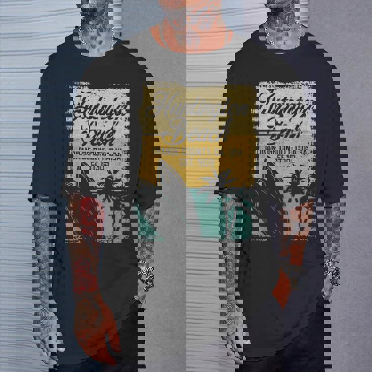 Huntington Beachurf City California アンティーク調サーフィン Tシャツ 彼への贈り物