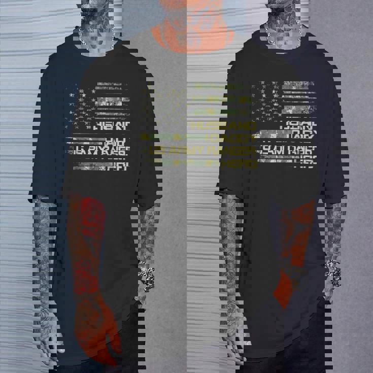 メンズ Husband Daddy Us Army Ranger Hero Flag Usa 迷彩 Tシャツ 彼への贈り物