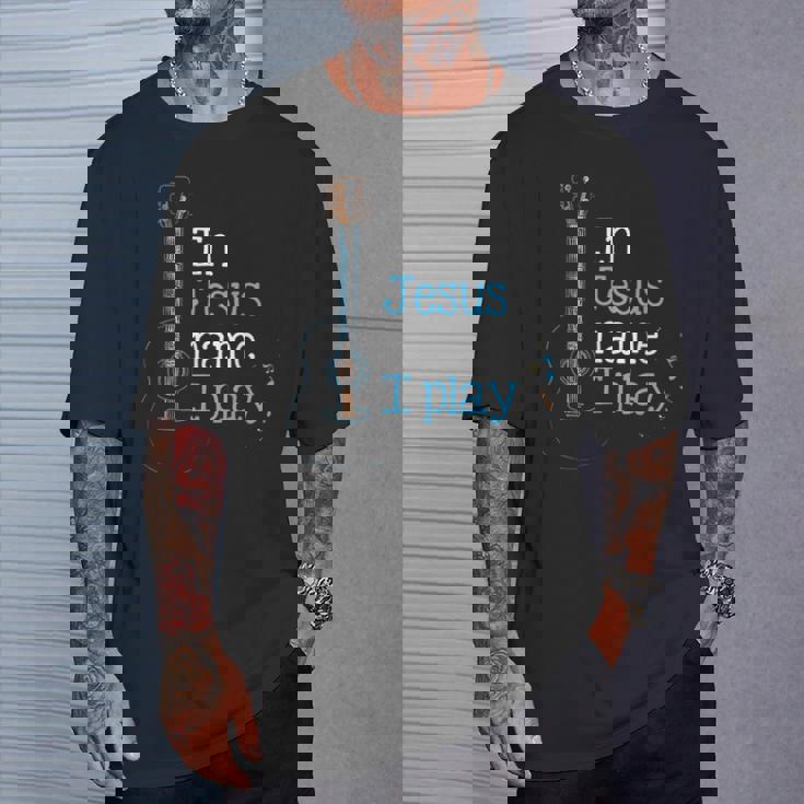 In Jesus ネームi Play ギター クリスチャン ヴィンテージギタープレーヤー Tシャツ 彼への贈り物
