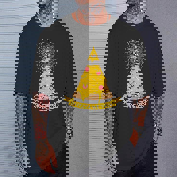 In Pizza We Trust イルミナティピザ Tシャツ 彼への贈り物