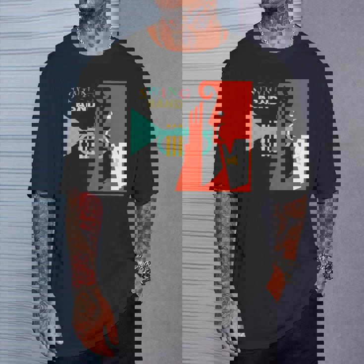 Jazz Music Player スイング バンド レトロ ヴィンテージ 70年代 Tシャツ 彼への贈り物