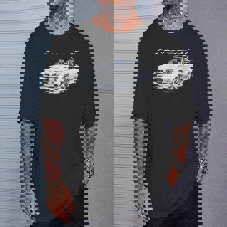 Jdm Car R34-Spec Ii Rb26kyline Mine's-Spec N1 Tシャツ 彼への贈り物