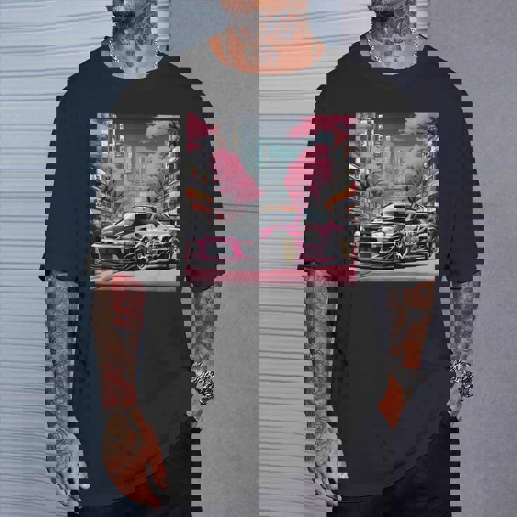 Jdm レトロ 和 ドリフト 車 東京 スカイライン 桜 Tシャツ 彼への贈り物