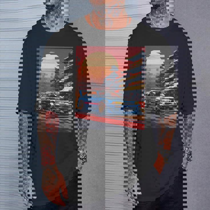 Jdm レトロ 日本自動車 レースカー 東京 スカイライン サンセット Tシャツ 彼への贈り物