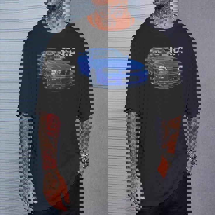 Jdm 車 R34 ベイサイド ブルー-Spec Ii Tシャツ 彼への贈り物