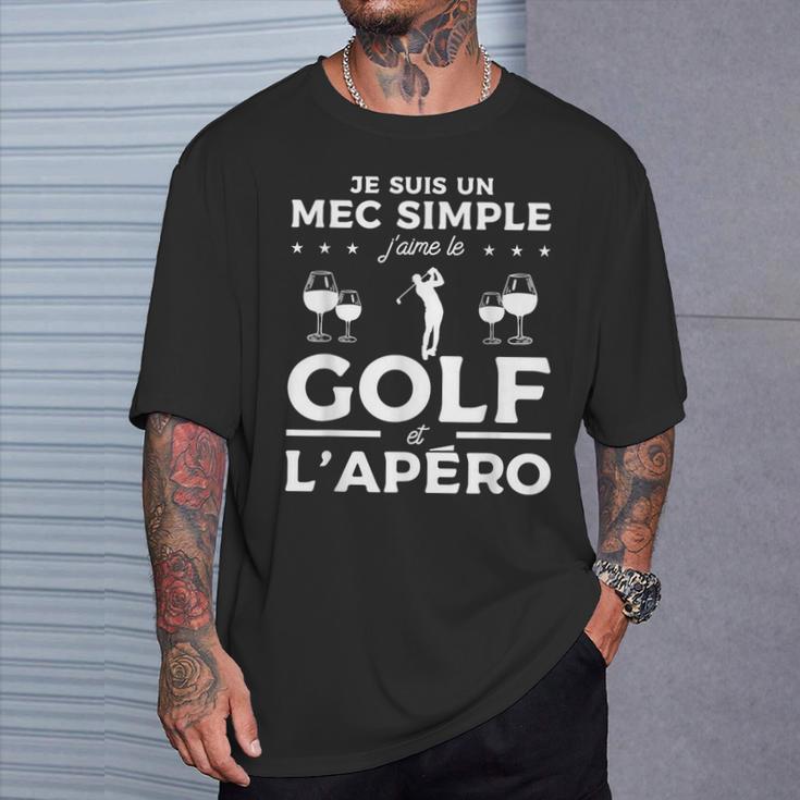 Jeuis Un Mecimple J'aime Le Golf Et L'apéro T-Shirt Cadeaux pour lui