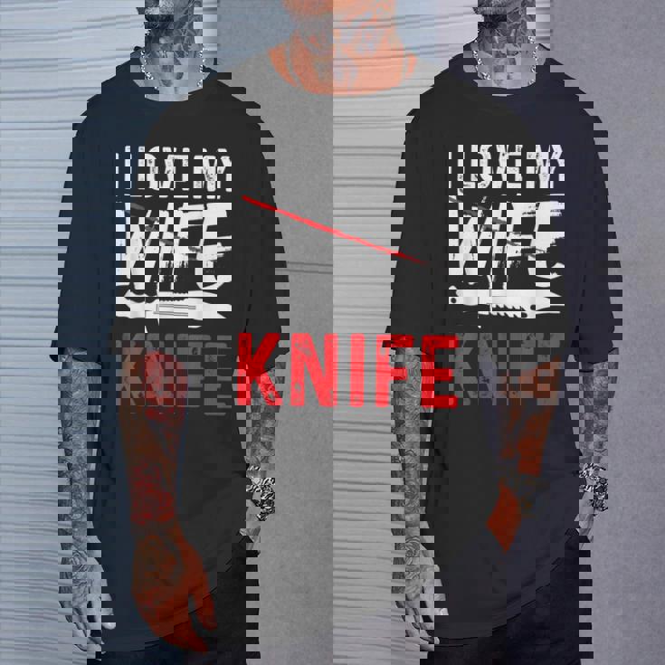 メンズ Knife Collector I Love My Wife ナイフ Tシャツ 彼への贈り物