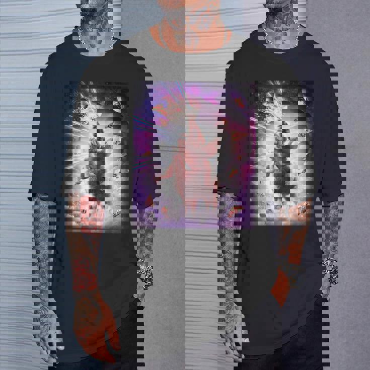 Laser Eyespace Cat ナマケモノ ラマ レインボー Tシャツ 彼への贈り物