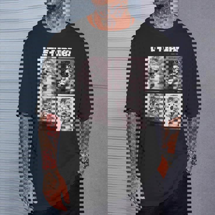 Let It Meow 面白い猫子猫の歌うギフト Tシャツ 彼への贈り物