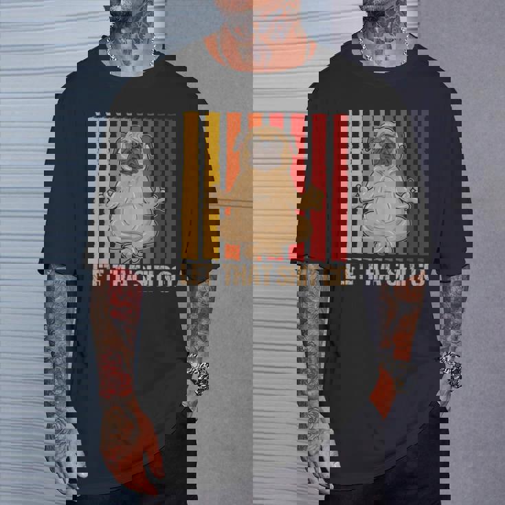 Let Thathit Go パグ ヨガ ヴィンテージデザイン Tシャツ 彼への贈り物