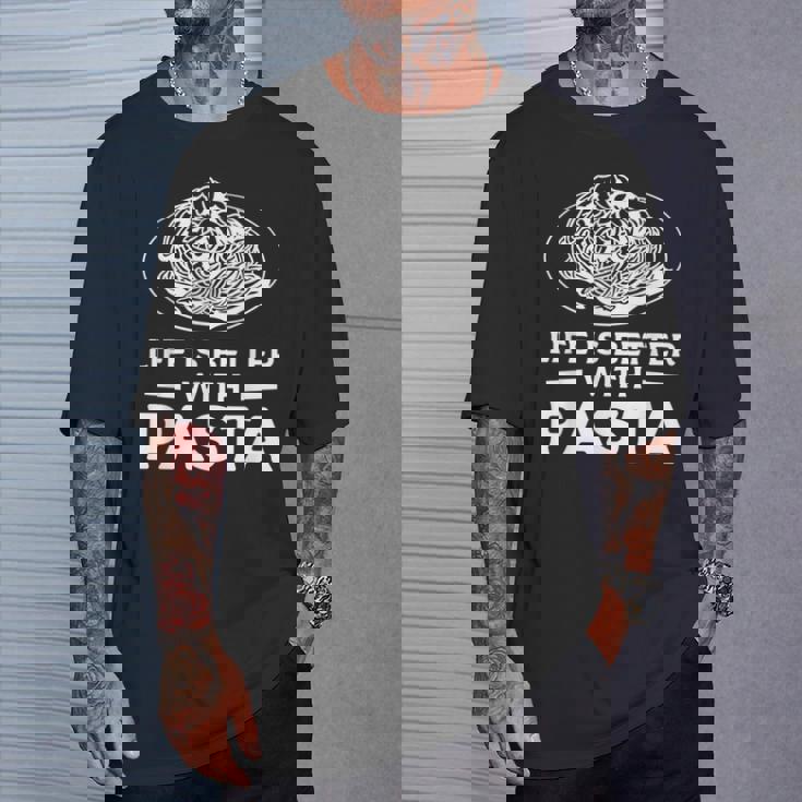 Life Is Better With パスタ スパゲッティ イタリア料理好き Tシャツ 彼への贈り物