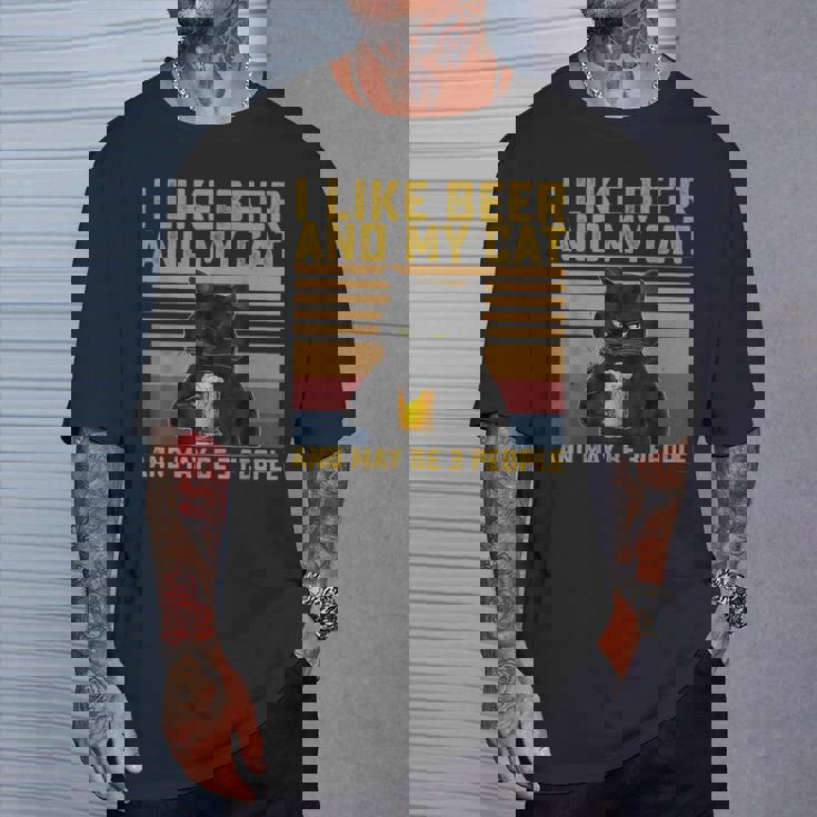 I Like Beer My Cat And Maybe 3人 猫好き ギフト Tシャツ 彼への贈り物