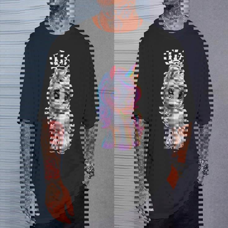 Lila かわいいユニコーンデザイン 女の子用 名前 Lila Tシャツ 彼への贈り物