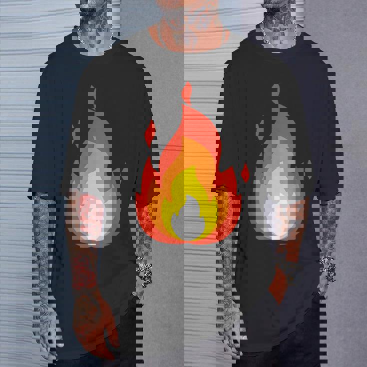 Lit Fire Flame ホットバーニングビーチパーティー Tシャツ 彼への贈り物
