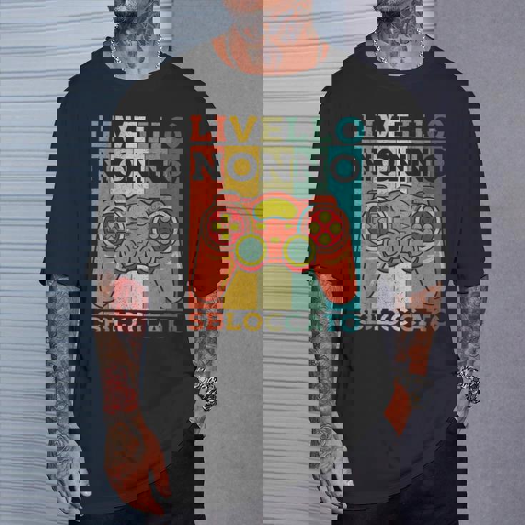 Livello Nonnobloccato Gamer Gaming Nerd Festa Del Papà Maglietta Regalos para él