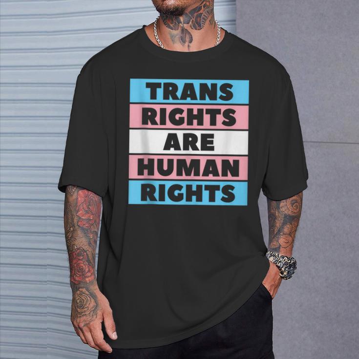 Los Derechos Transon Derechos Humanos Protegen El Orgullo De La Bandera Trans In Mangas Camiseta unisex Regalos para él