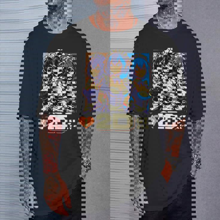 I Love 2D Girls ファニーメイド アニメ マンガ Manwha Waifu Otaku Tシャツ 彼への贈り物