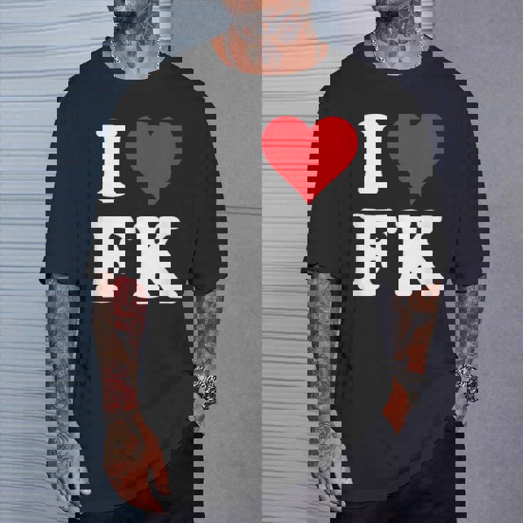 I Love Fk Initials I Heart FK First Last Name F K Tシャツ 彼への贈り物