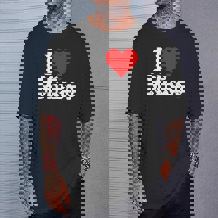 I Love Heart Miso 発酵大豆ペースト ミソスープ Tシャツ 彼への贈り物