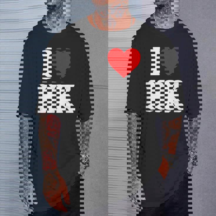 I Love Hk Heart Hong Kong Tシャツ 彼への贈り物