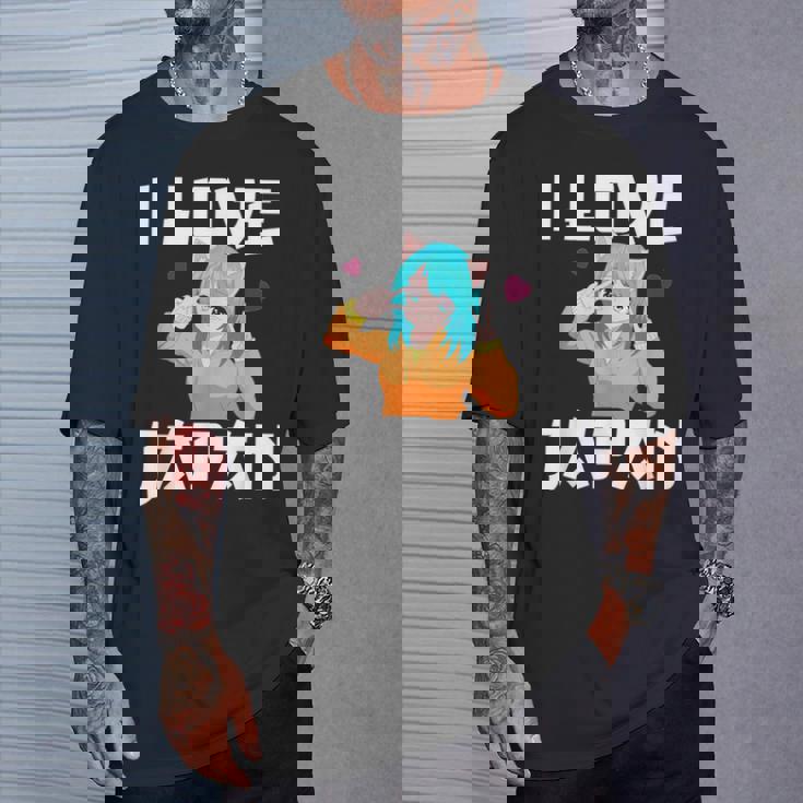 I Love Japan Kawaii Anime Girl Neko Cat Girl Otaku Weeb Tシャツ 彼への贈り物