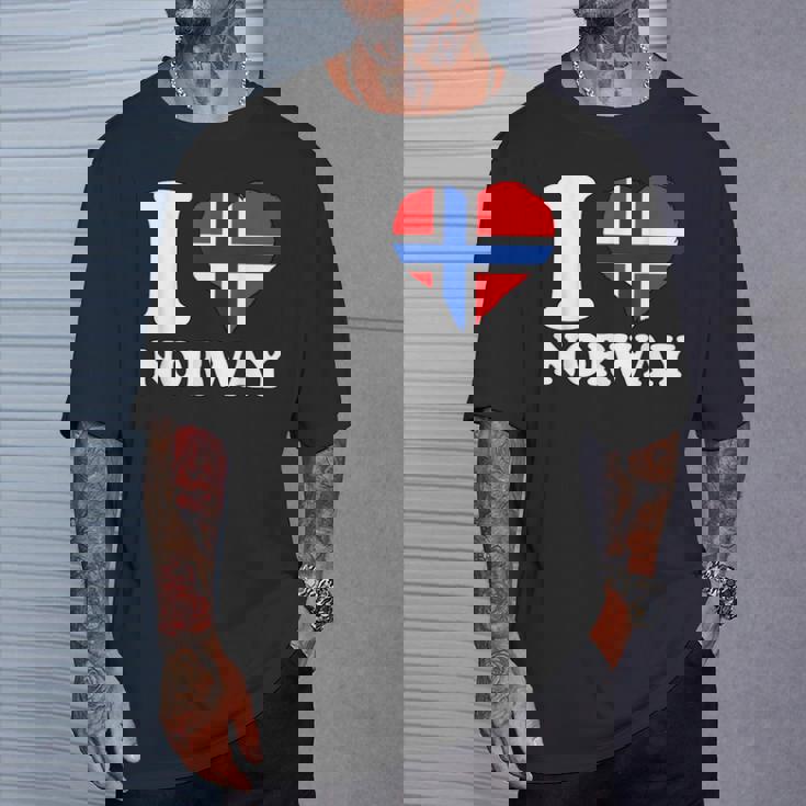 I Love Norwegian Pride ノルウェーのルーツ ノルウェー国旗 Tシャツ 彼への贈り物