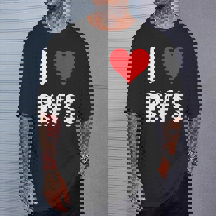 I Love Rv のレクリエーションビークル キャンプ キャンピングカー 旅行 旅行 Tシャツ 彼への贈り物