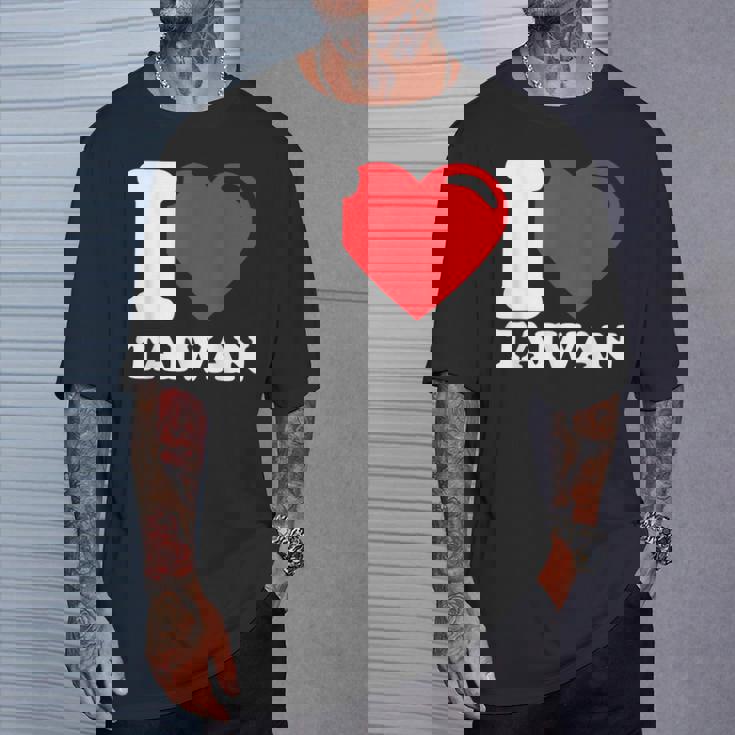 I Love Taiwan 台北国旗 ハートトラベル 台湾製品 Tシャツ 彼への贈り物