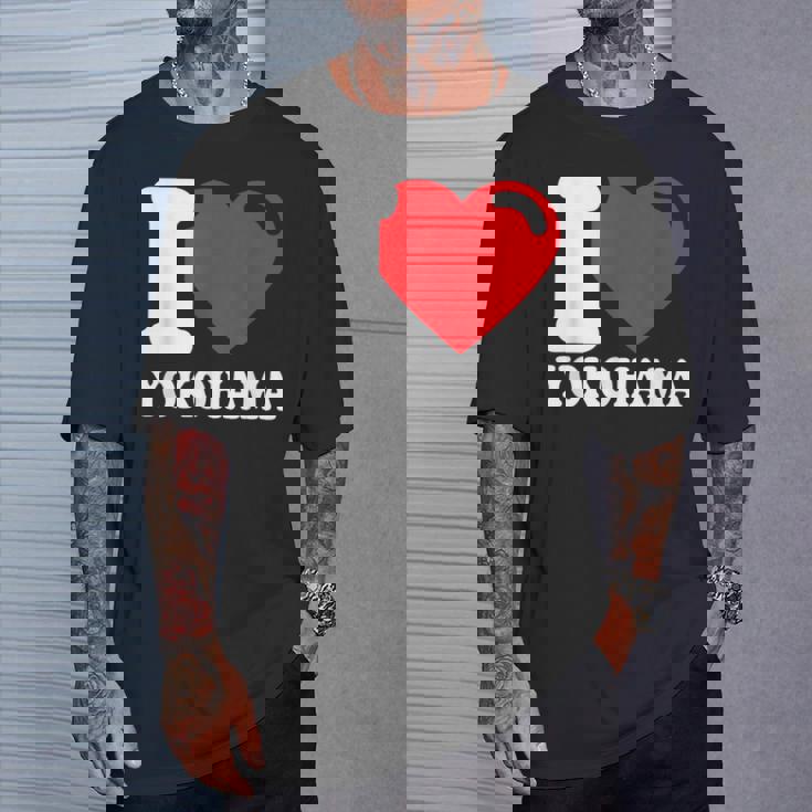 I Love 横浜市 日本文化 美しい日本 横浜大好き Tシャツ 彼への贈り物