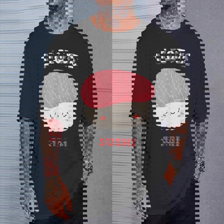 I Loveushi I Loveushi Japan Food 巻にぎり魚 Tシャツ 彼への贈り物