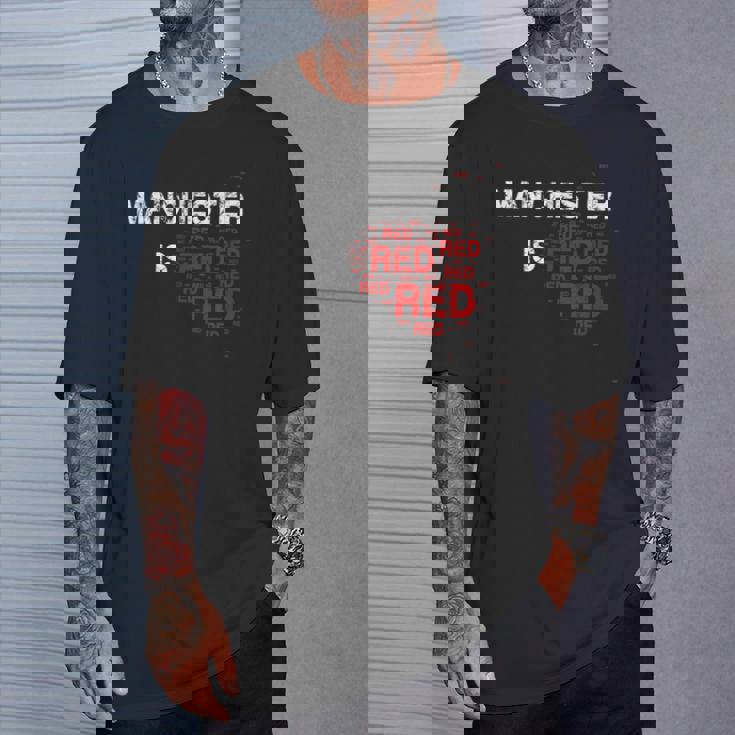 Manchester Is Red ファニー ユナイテッド フットボール サポーター Tシャツ 彼への贈り物