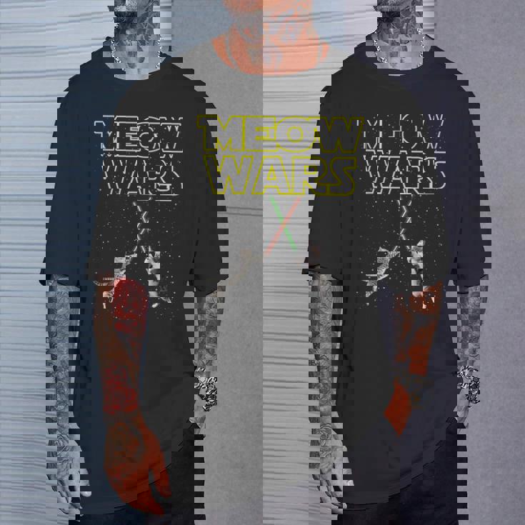Meow Wars 猫シャツ 猫好きへの面白いギフト Tシャツ 彼への贈り物