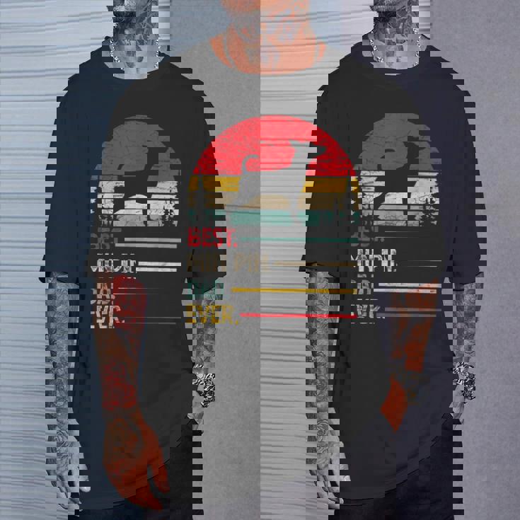 Miniature Pinscher Best Dad Ever Dogintage Retro Men Maglietta Regalos para él