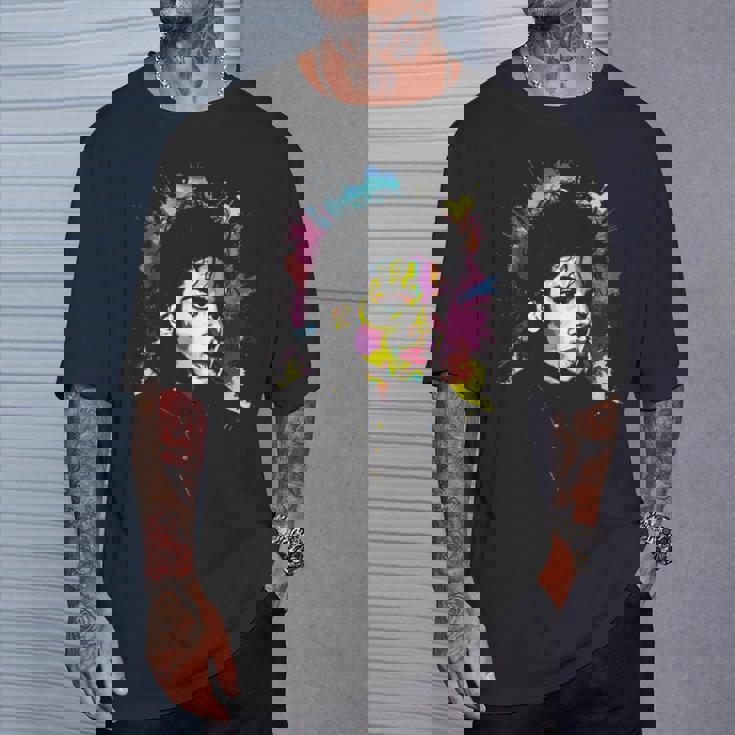 Mj Bad World 白黒スプラッター Tシャツ 彼への贈り物