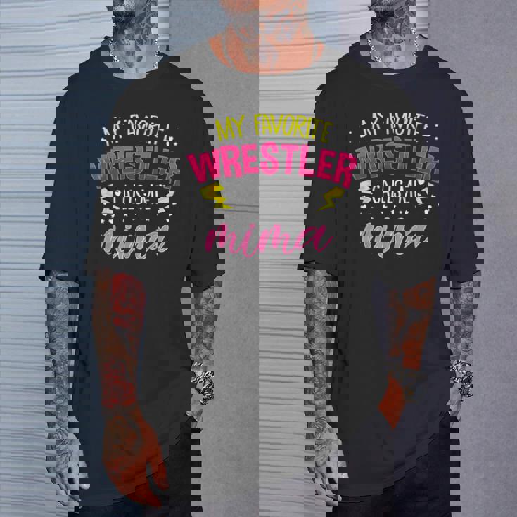 My Favorite Wrestler Calls Me Mima マッチングファミリーパーティー Tシャツ 彼への贈り物