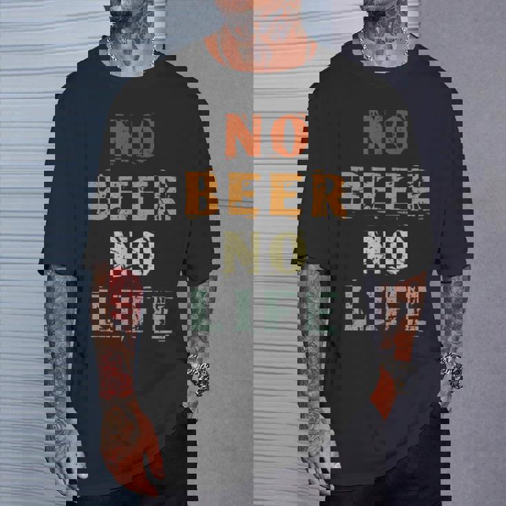 No Beer No Life Lover ファン ヴィンテージスタイル ラガー 生ビール Tシャツ 彼への贈り物