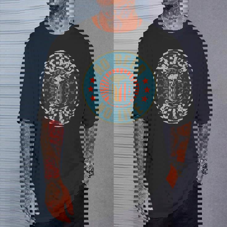 No Beer No Life ヴィンテージ飲酒 ビール愛好家向け ビールファン向け Tシャツ 彼への贈り物