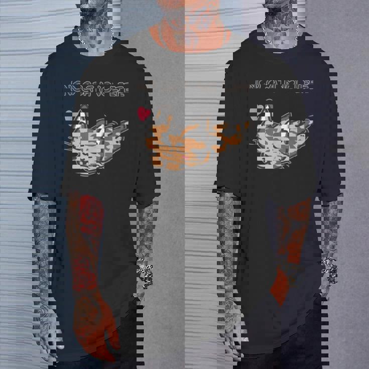 No Cat No Life サビ猫ver 猫好き かわいい Tシャツ 彼への贈り物