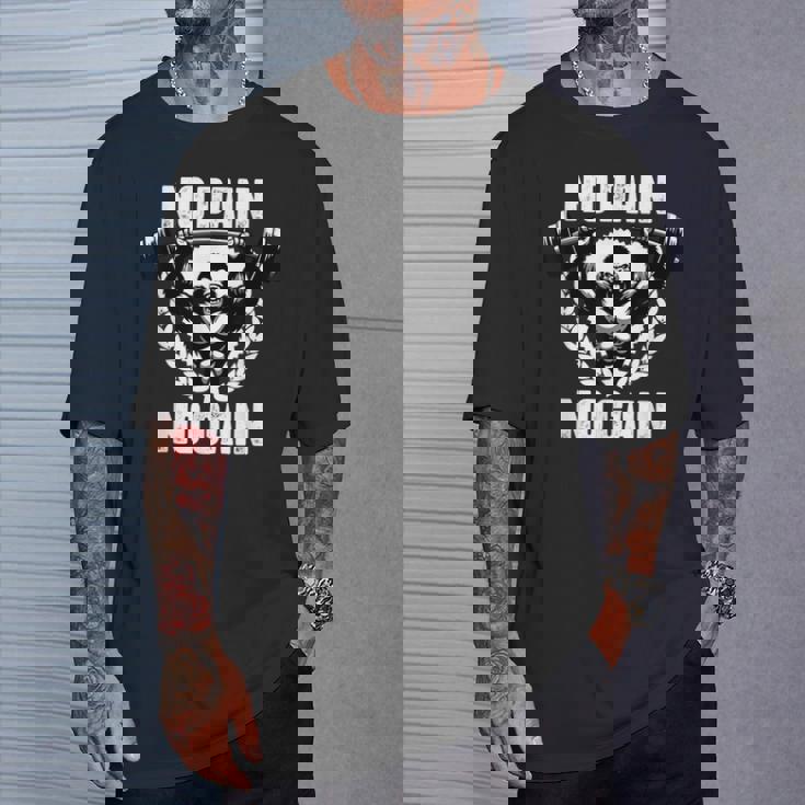 No Pain No Gain ウェイトリフティング ワークアウト ジム 引用 ジム フィットネス Tシャツ 彼への贈り物