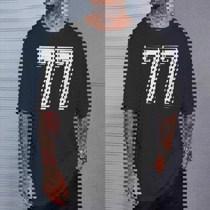 Number 77 Birthday 77Thports Player チーム番号入りジャージ Tシャツ 彼への贈り物