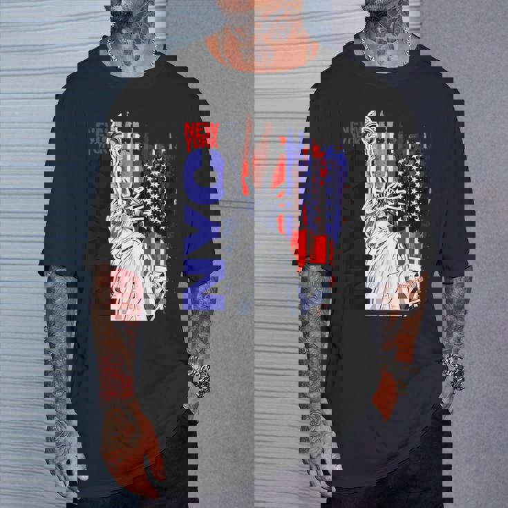 Nyc ニューヨーク市自由の女神 アメリカ国旗 Tシャツ 彼への贈り物